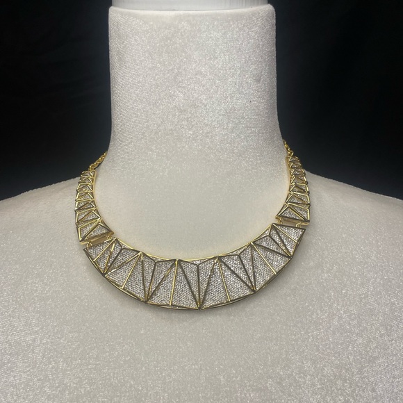 NWOT nOir Elegant Gold and Silver Geometric Necklace - Picture 2 of 8